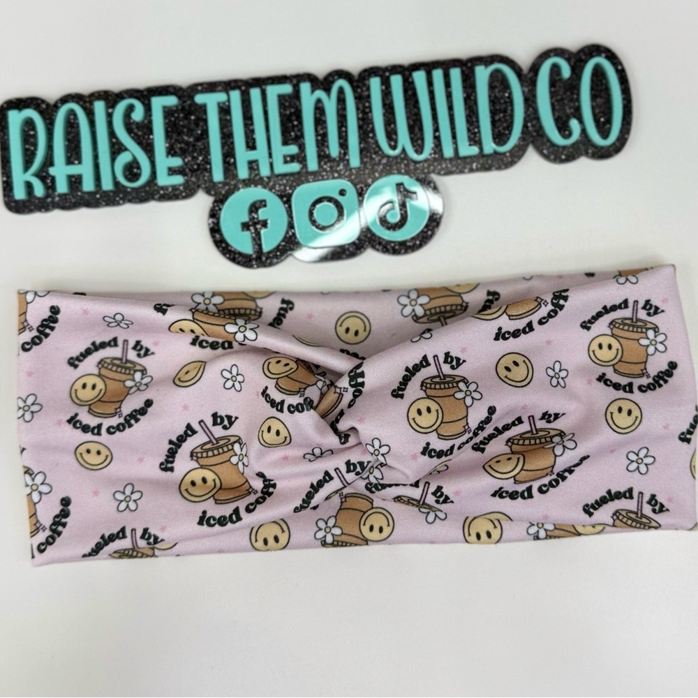 Fueled by coffee  handmade Headband